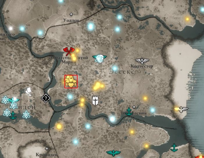 Местонахождение плаща Галлогласа на карте мира Assassin’s Creed: Valhalla