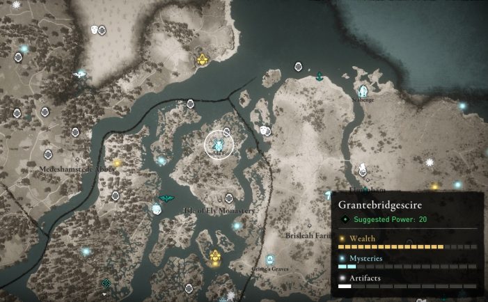 Местонахождение Гонерильи на карте мира Assassin’s Creed: Valhalla