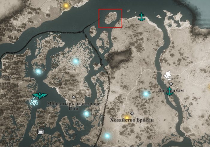 Берег Змея на карте мира Assassin’s Creed: Valhalla