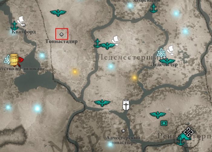 Крепость Тоннастадир на карте мира Assassin’s Creed: Valhalla