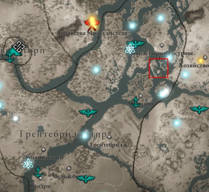 Убежище в Сохаме на карте мира Assassin’s Creed: Valhalla