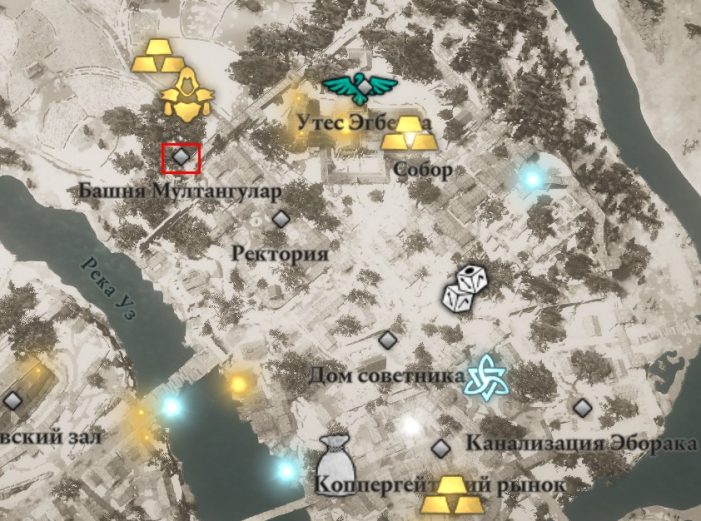 Башня Мултангулар на карте Assassin’s Creed: Valhalla