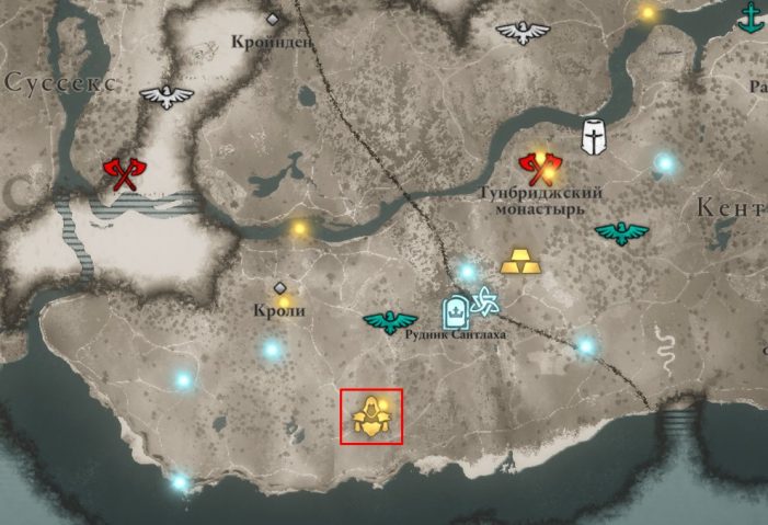 Местонахождение наручей Наставника на карте мира Assassin’s Creed: Valhalla