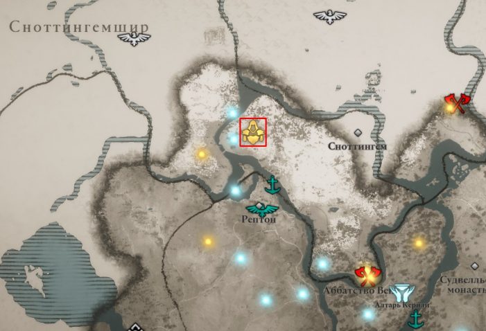 Местонахождение маски Наставника на карте мира Assassin’s Creed: Valhalla