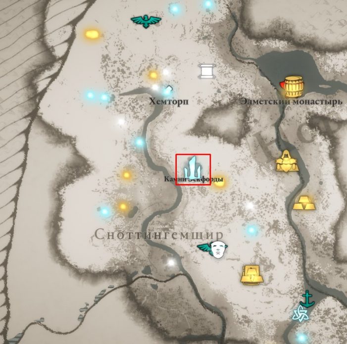 Священные Камни Эскфорды на карте Assassin’s Creed: Valhalla