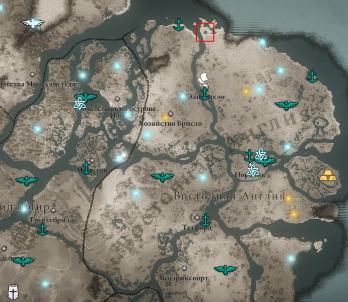 Священные камни Сихендж в Восточной Англии на карте Assassin’s Creed: Valhalla
