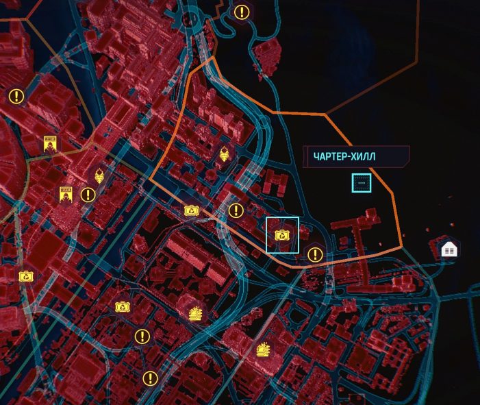 Задание Семейная реликвия на карте города Cyberpunk 2077