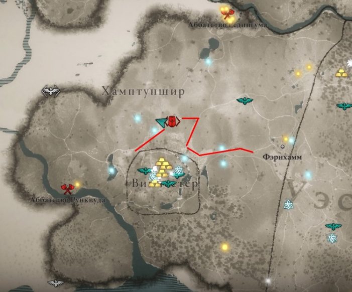 Ревнитель Берктун на карте мира Assassin's Creed: Valhalla