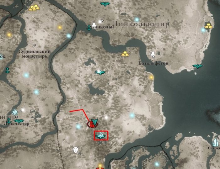 Ревнитель Осгар на карте мира Assassin's Creed: Valhalla