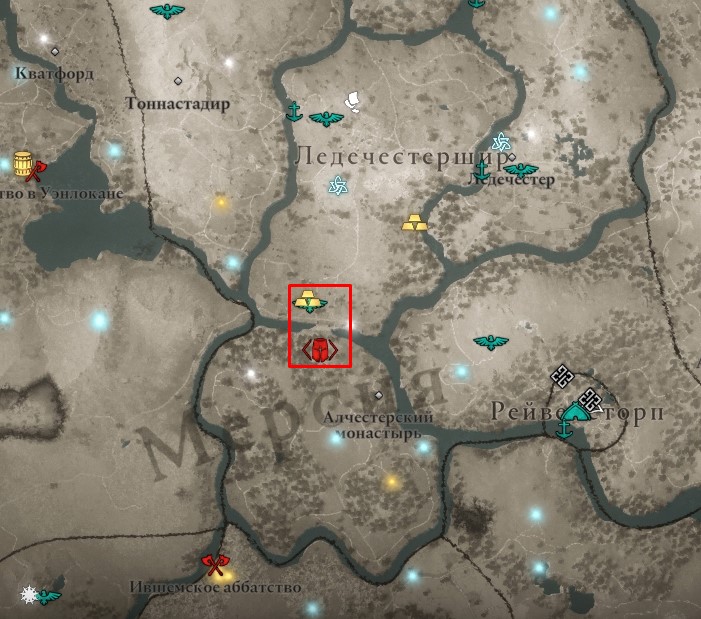 Ревнитель Редвальда на карте мира Assassin's Creed: Valhalla