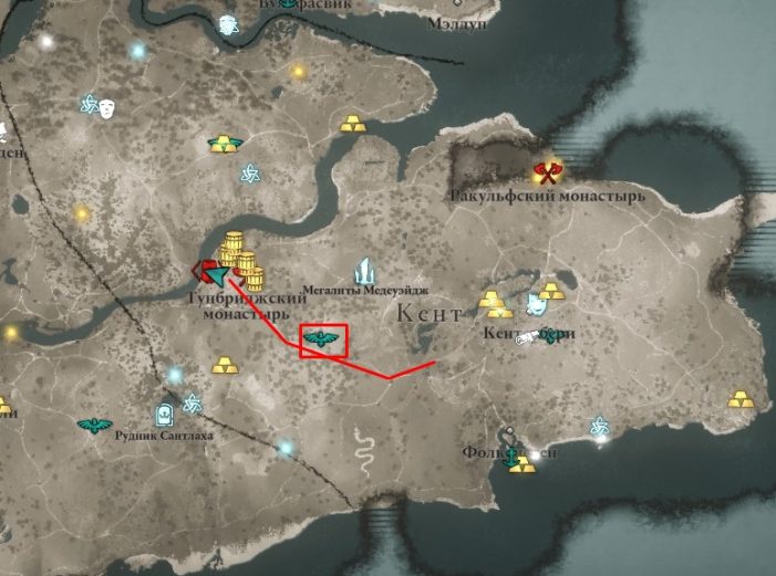 Ревнитель Воден на карте мира Assassin's Creed: Valhalla