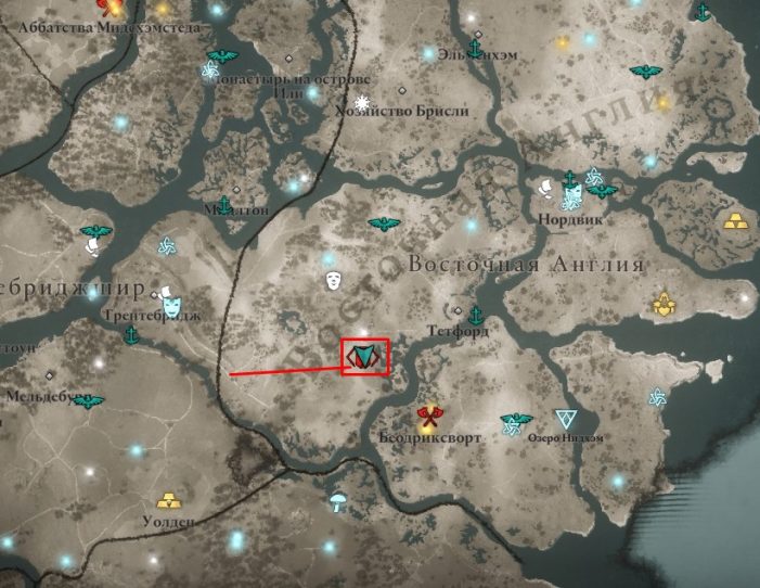 Ревнитель Вуффа на карте мира Assassin's Creed: Valhalla